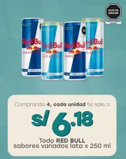 Tottus Todo RED BULL sabores variados lata oferta