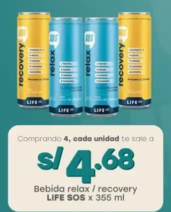 Tottus Bebida relax / recovery LIFE SOS oferta