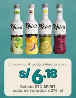 Tottus Bebida RTD SPIRIT sabores variados oferta