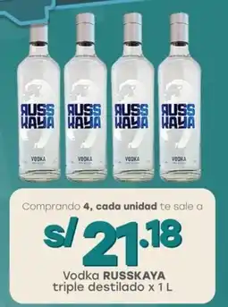 Tottus Vodka RUSSKAYA triple destilado oferta