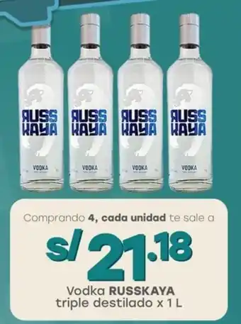 Tottus Vodka RUSSKAYA triple destilado oferta