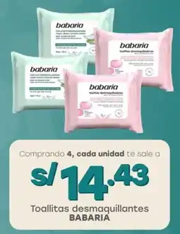 Tottus Toallitas desmaquillantes BABARIA oferta