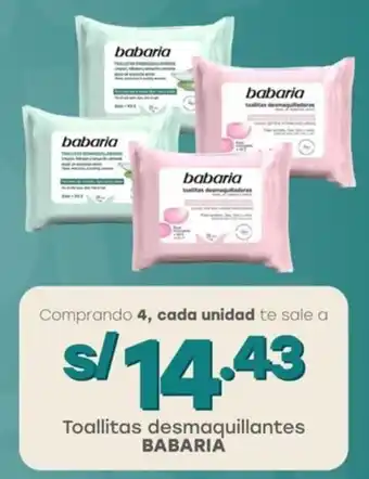 Tottus Toallitas desmaquillantes BABARIA oferta