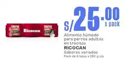 Makro Alimento húmedo para perros adultos en trocitos RICOCAN Sabores variados oferta