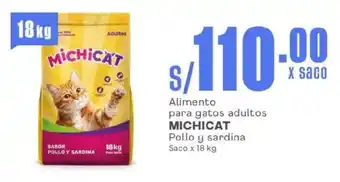 Makro Alimento para gatos adultos MICHICAT Pollo y sardina Saco oferta