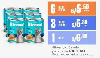 Makro Alimento húmedo para gatos RICOCAT Sabores variados Lata oferta