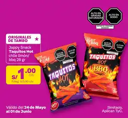Tambo Jappy Snack Taquitos Hot chile limón/ bbq oferta