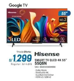 El Gallo Más Gallo Hisense Smart TV QLED 4K 55" 55Q6N oferta