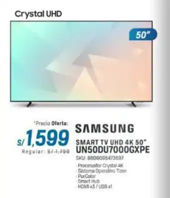 El Gallo Más Gallo Samsung Smart TV UHD 4K 50″ UN50DU7000GXPE oferta