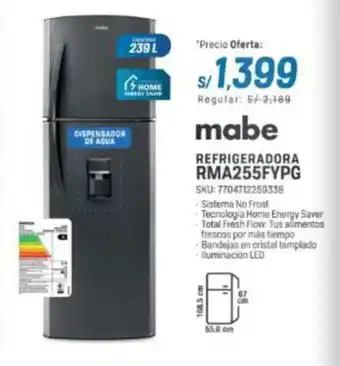 El Gallo Más Gallo Mabe Refrigeradora RMA255FYPG oferta