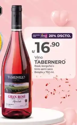 Vega Vino TABERNERO Rosé, borgoña o tinto semi seco Botella oferta