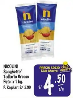 MaxiAhorro Nicolini spaghetti/ tallarin grueso oferta