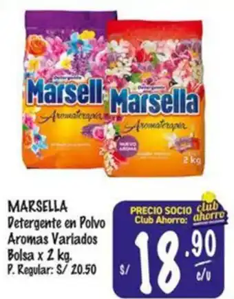 MaxiAhorro Marsella detergente en polvo aromas variados bolsa oferta