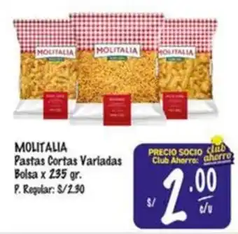 MaxiAhorro Molitalia pastas cortas variadas bolsa oferta