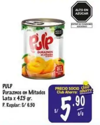MaxiAhorro Pulp duraznos en mitades lata oferta