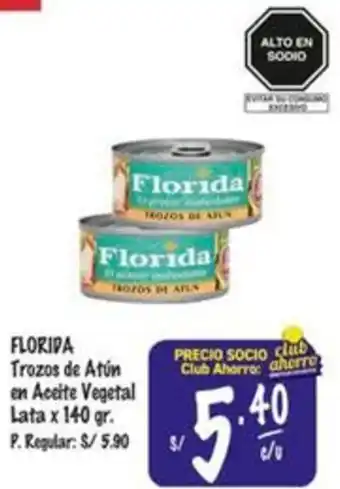 MaxiAhorro Florida trozos de atún en aceite vegetal lata oferta