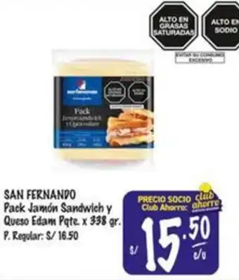 MaxiAhorro San fernando pack jamón sandwich y oferta