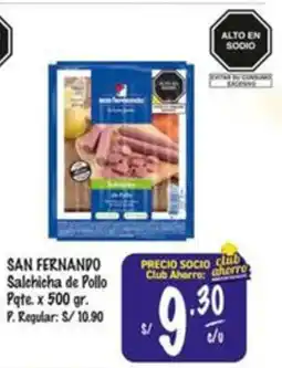 MaxiAhorro San fernando salchicha de pollo oferta