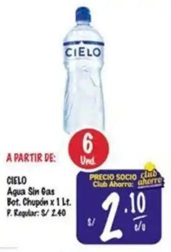 MaxiAhorro Cielo agua sin gas bot. chupón oferta