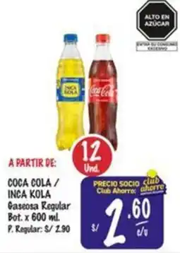 MaxiAhorro Coca cola / inca kola gaseosa regular bot. oferta
