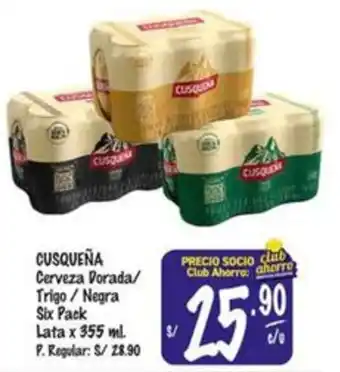 MaxiAhorro Cusqueña cerveza dorada/ trigo / negra six pack oferta