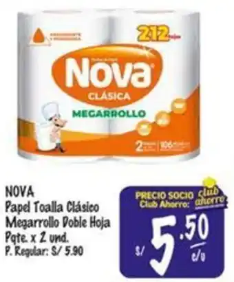 MaxiAhorro Nova papel toalla clásico megarrollo doble hoja oferta