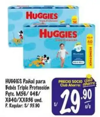 MaxiAhorro Huggies pañal para bebés triple protección oferta