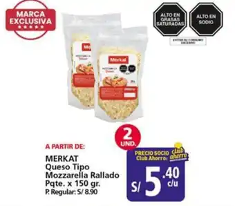 Mayorsa Merkat queso tipo mozzarella rallado pqte. oferta