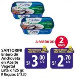 Mayorsa Santorini entero de anchoveta en aceite vegetal lata oferta