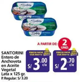 Mayorsa Santorini entero de anchoveta en aceite vegetal lata oferta