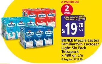 Mayorsa Bonlé mezcla láctea familiar/sin lactosa/ light six pack tetrapack oferta
