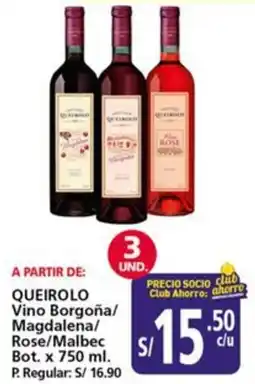Mayorsa Queirolo vino borgoña/ magdalena/ rose/malbec oferta