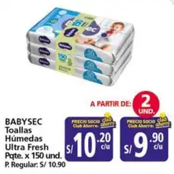 Mayorsa Babysec toallas húmedas ultra fresh oferta