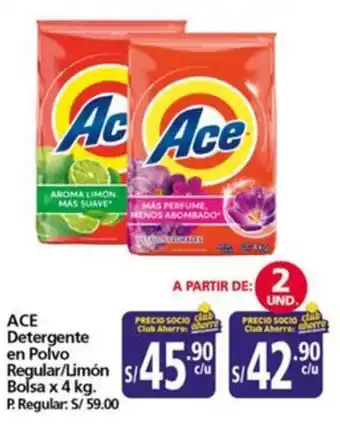 Mayorsa Ace detergente en polvo regular/limón bolsa oferta