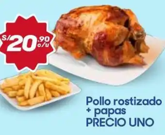 Hiperbodega Precio Uno Precio uno pollo rostizado + papas oferta