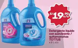 Hiperbodega Precio Uno Tottus detergente líquido con suavizante / quitamanchas oferta