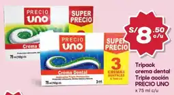 Hiperbodega Precio Uno Precio uno tripack crema dental triple acción oferta