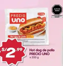 Hiperbodega Precio Uno Precio uno hot dog de pollo oferta