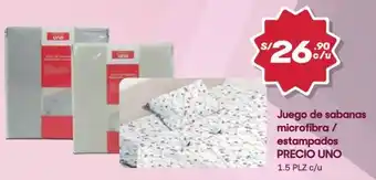 Hiperbodega Precio Uno Precio uno juego de sabanas microfibra / estampados oferta