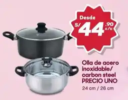 Hiperbodega Precio Uno Precio uno olla de acero inoxidable/ carbon steel oferta