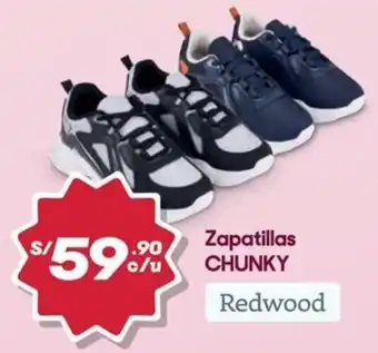 Hiperbodega Precio Uno Redwood chunky zapatillas oferta