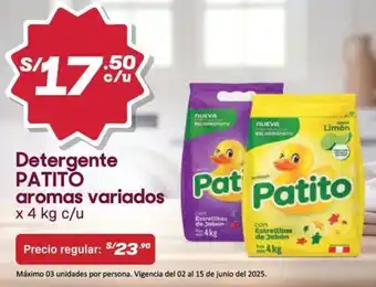 Hiperbodega Precio Uno Patito detergente aromas variados oferta