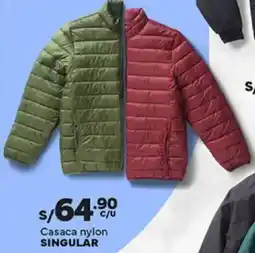 Plaza Vea Singular casaca nylon oferta