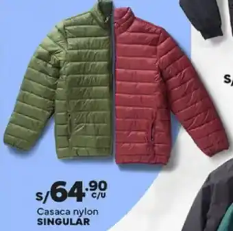 Plaza Vea Singular casaca nylon oferta