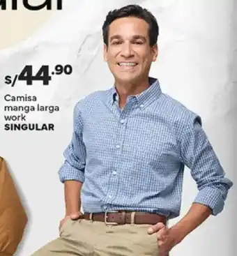 Plaza Vea Singular camisa manga larga work oferta