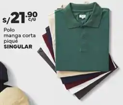Plaza Vea Singular polo manga corta piqué oferta