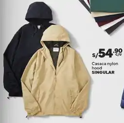 Plaza Vea Singular casaca nylon hood oferta