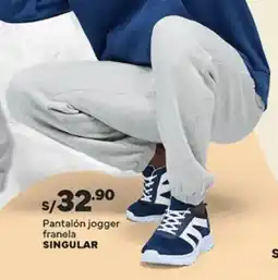 Plaza Vea Singular pantalón jogger franela oferta