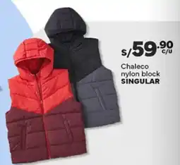 Plaza Vea Singular chaleco nylon block oferta