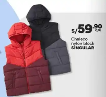 Plaza Vea Singular chaleco nylon block oferta